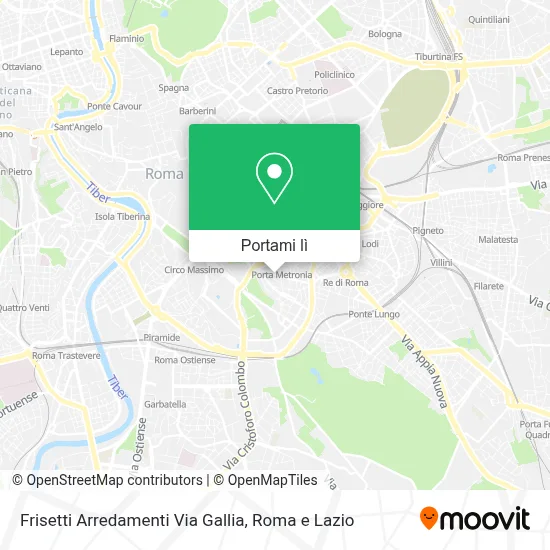 Mappa Frisetti Arredamenti Via Gallia