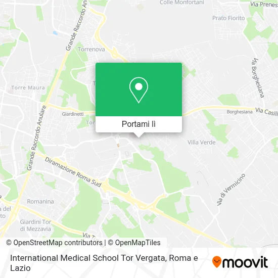 Mappa International Medical School Tor Vergata