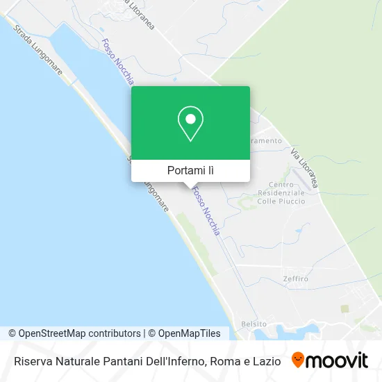 Mappa Riserva Naturale Pantani Dell'Inferno