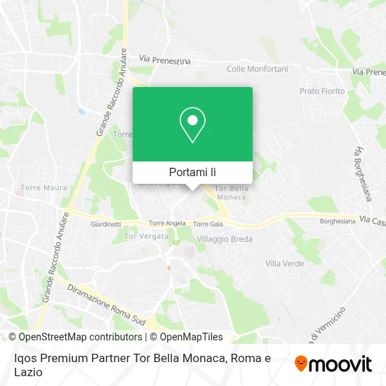 Mappa Iqos Premium Partner Tor Bella Monaca