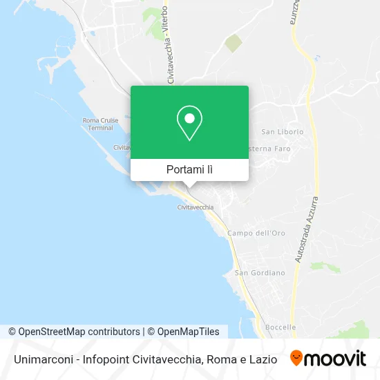Mappa Unimarconi - Infopoint Civitavecchia