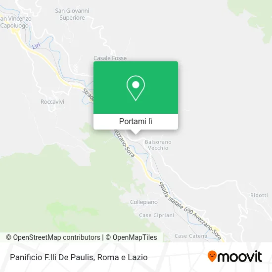 Mappa Panificio F.lli De Paulis
