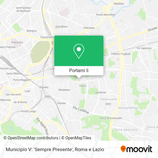 Mappa Municipio V:  'Sempre Presente'