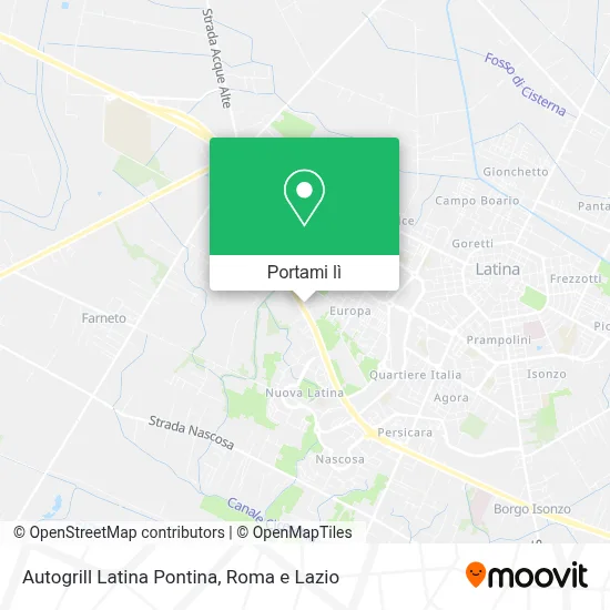 Mappa Autogrill Latina Pontina
