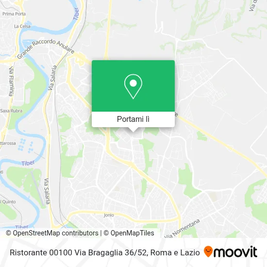 Mappa Ristorante 00100 Via Bragaglia 36 / 52