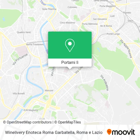 Mappa Winelivery Enoteca Roma Garbatella