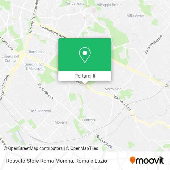 Mappa Rossato Store Roma Morena