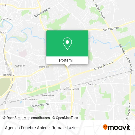 Mappa Agenzia Funebre Aniene