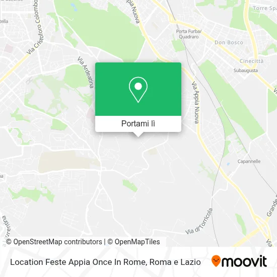 Mappa Location Feste Appia Once In Rome