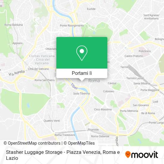Mappa Stasher Luggage Storage - Piazza Venezia