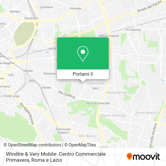 Mappa Windtre & Very Mobile- Centro Commerciale Primavera