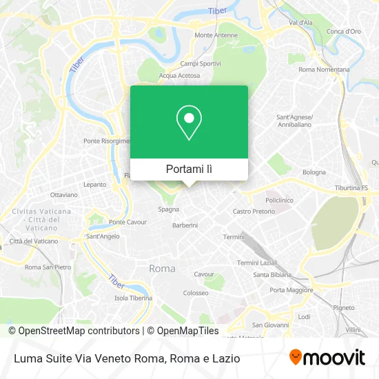 Mappa Luma Suite Via Veneto Roma