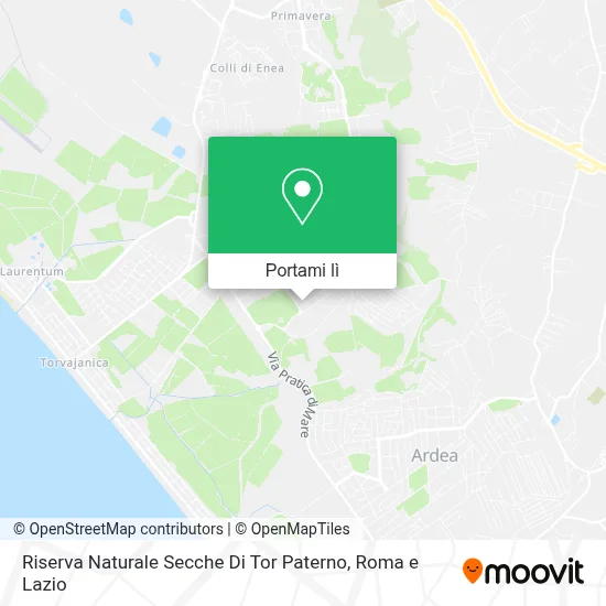 Mappa Riserva Naturale Secche Di Tor Paterno