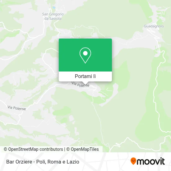 Mappa Bar Orziere - Poli