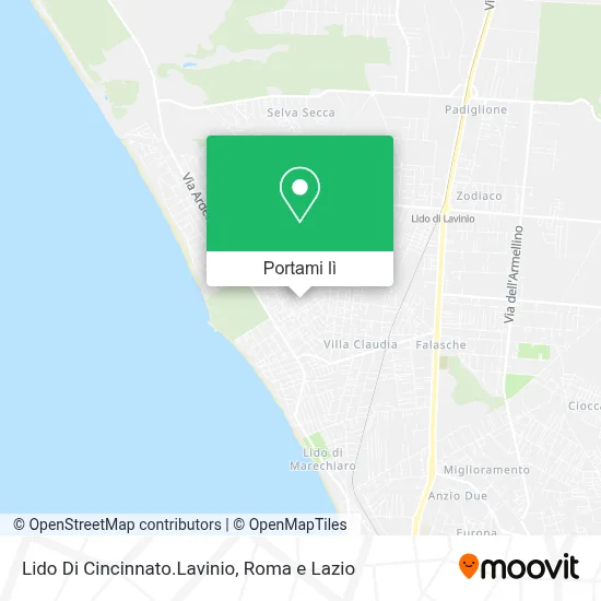 Mappa Lido Di Cincinnato.Lavinio