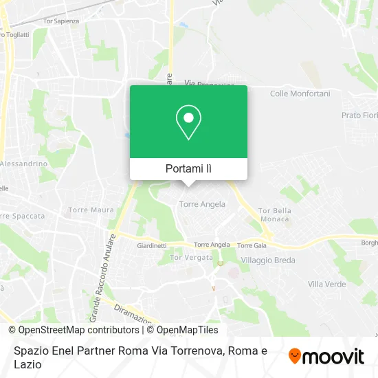 Mappa Spazio Enel Partner Roma Via Torrenova