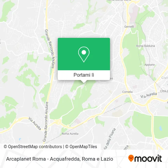 Mappa Arcaplanet Roma - Acquafredda