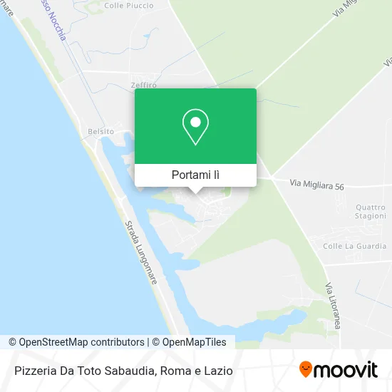 Mappa Pizzeria Da Toto Sabaudia