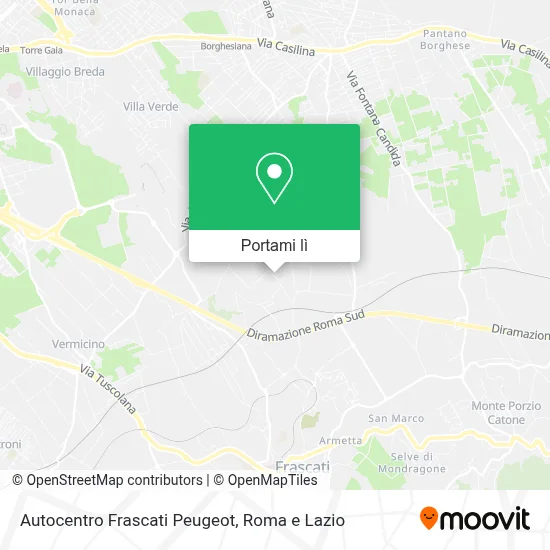 Mappa Autocentro Frascati Peugeot