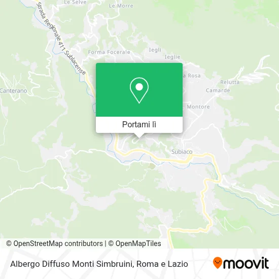 Mappa Albergo Diffuso Monti Simbruini