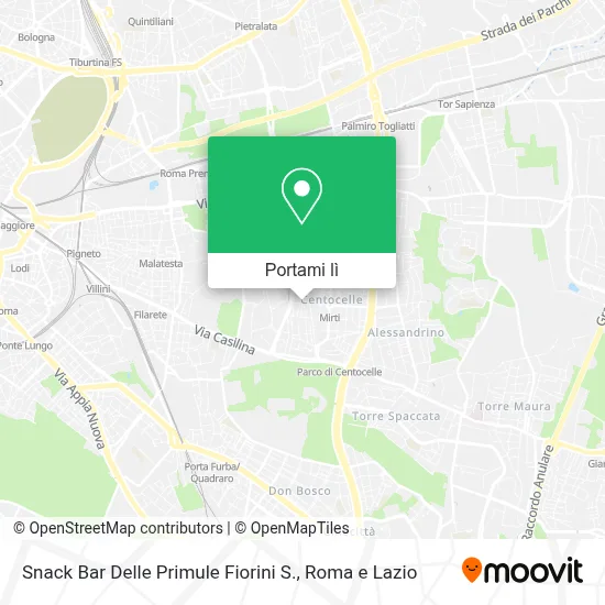 Mappa Snack Bar Delle Primule Fiorini S.