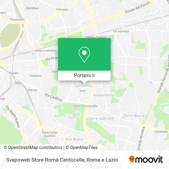 Mappa Svapoweb Store Roma Centocelle