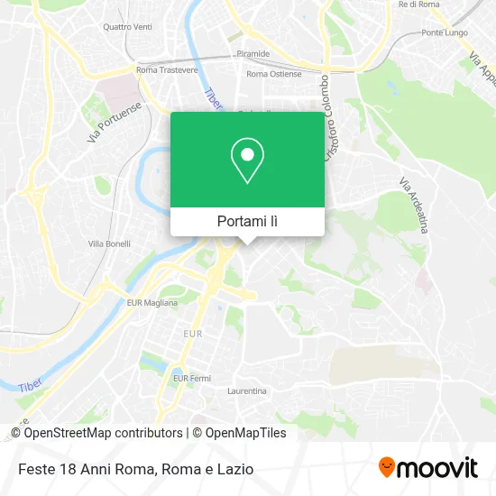 Mappa Feste 18 Anni Roma