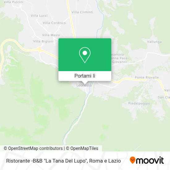 Mappa Ristorante -B&B "La Tana Del Lupo"