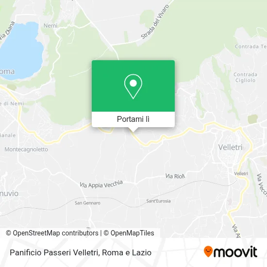 Mappa Panificio Passeri Velletri