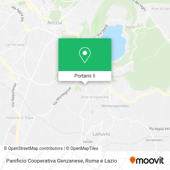 Mappa Panificio Cooperativa Genzanese