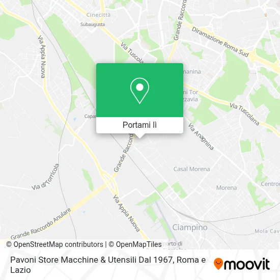 Mappa Pavoni Store Macchine & Utensili Dal 1967