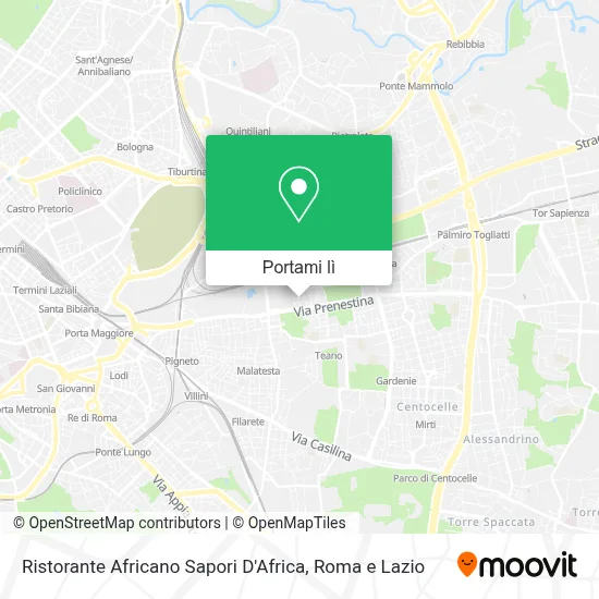 Mappa Ristorante Africano Sapori D'Africa