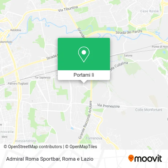 Mappa Admiral Roma Sportbar