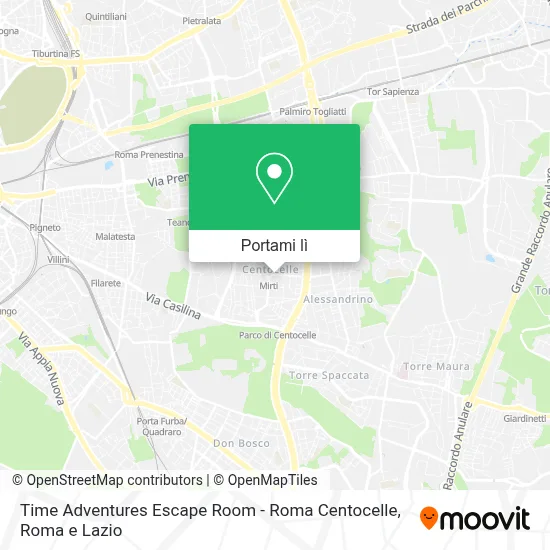 Mappa Time Adventures Escape Room - Roma Centocelle