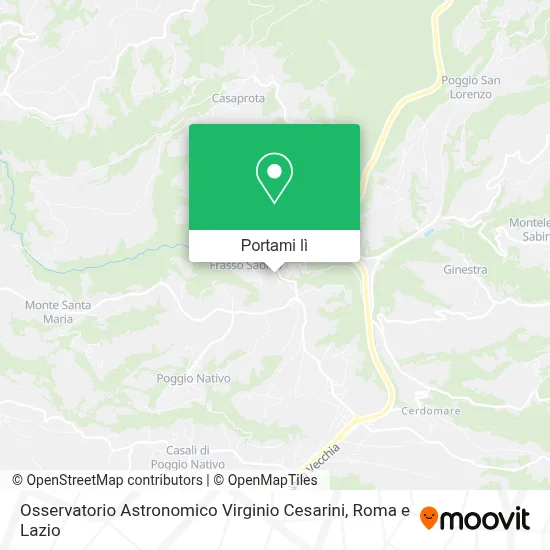 Mappa Osservatorio Astronomico Virginio Cesarini