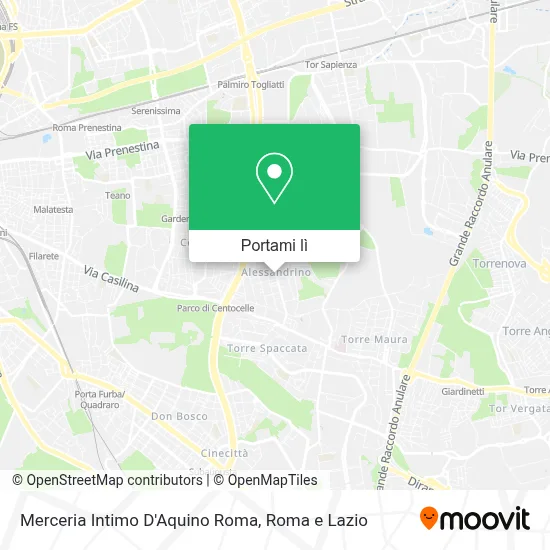Mappa Merceria Intimo D'Aquino Roma