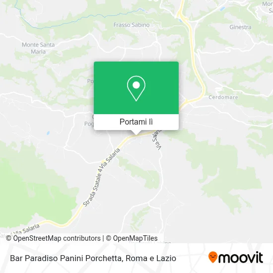 Mappa Bar Paradiso Panini Porchetta