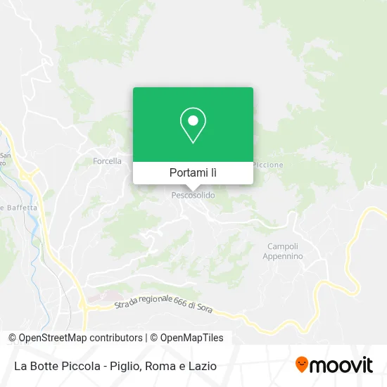 Mappa La Botte Piccola - Piglio