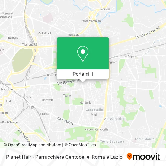 Mappa Planet Hair - Parrucchiere Centocelle