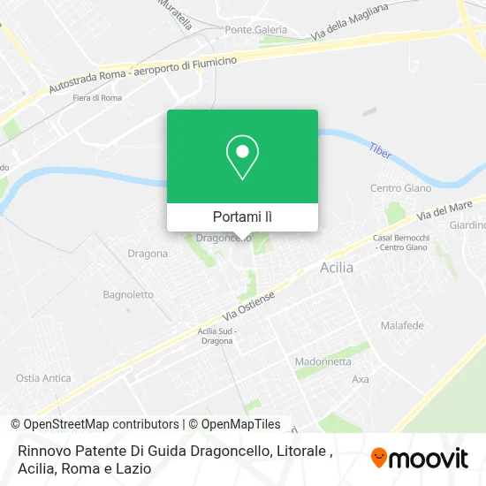Mappa Rinnovo Patente Di Guida Dragoncello, Litorale , Acilia