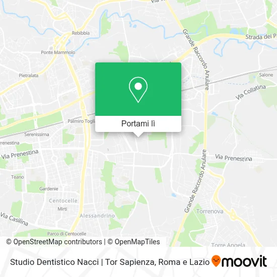 Mappa Studio Dentistico Nacci | Tor Sapienza