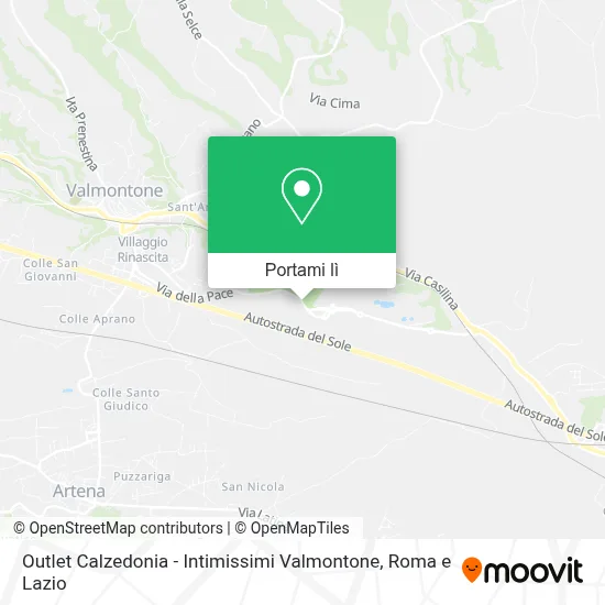 Mappa Outlet Calzedonia - Intimissimi Valmontone