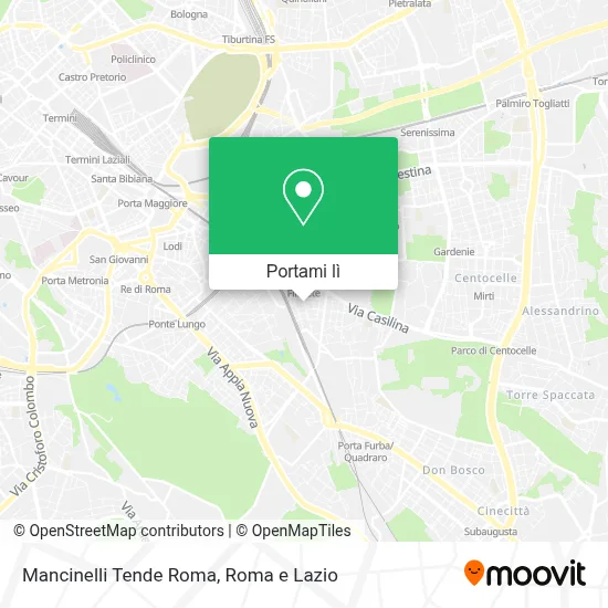 Mappa Mancinelli Tende Roma