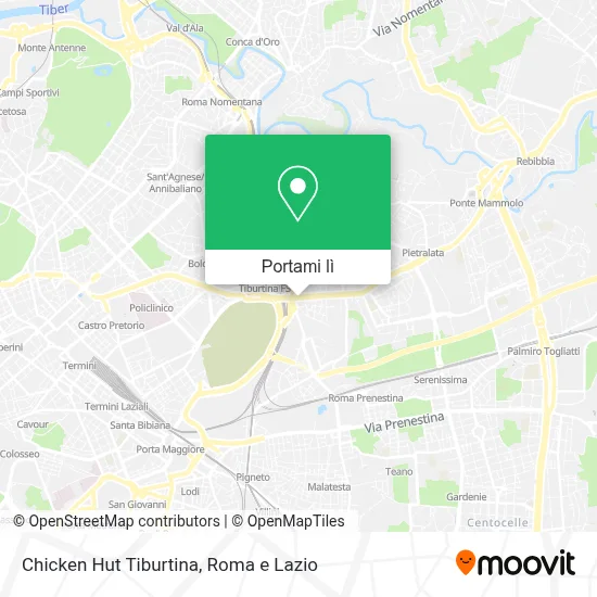 Mappa Chicken Hut Tiburtina