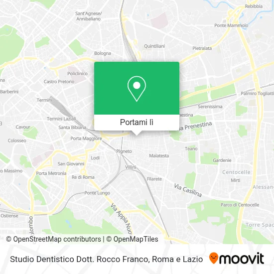 Mappa Studio Dentistico Dott. Rocco Franco