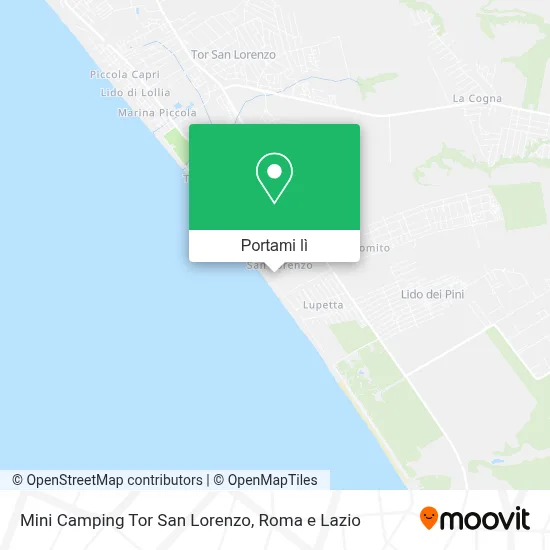 Mappa Mini Camping Tor San Lorenzo