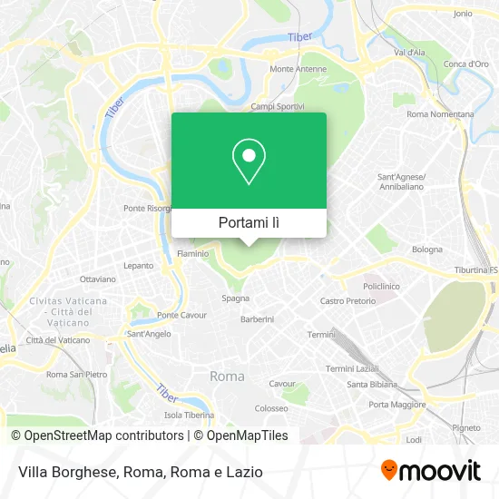 Mappa Villa Borghese, Roma