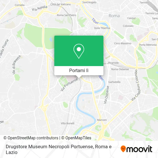 Mappa Drugstore Museum Necropoli Portuense