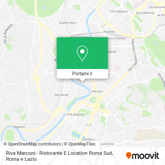 Mappa Riva Marconi - Ristorante E Location Roma Sud