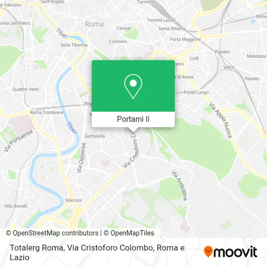 Mappa Totalerg Roma, Via Cristoforo Colombo